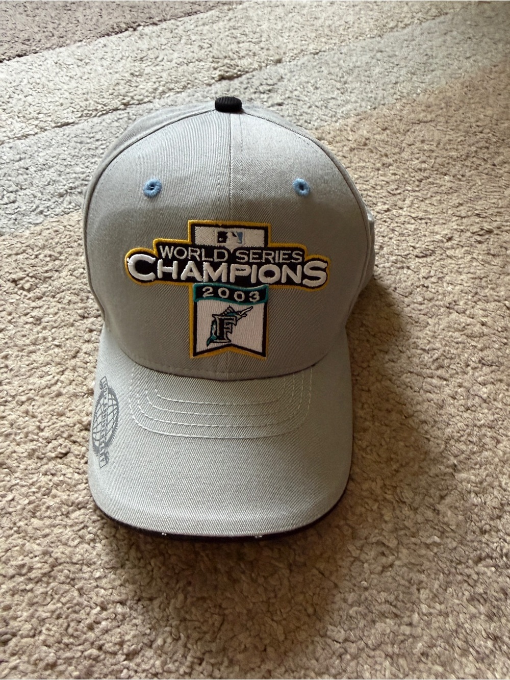 2003 World Series Champions Florida Marlins Hat - Grey with Teal & Gold Accents
